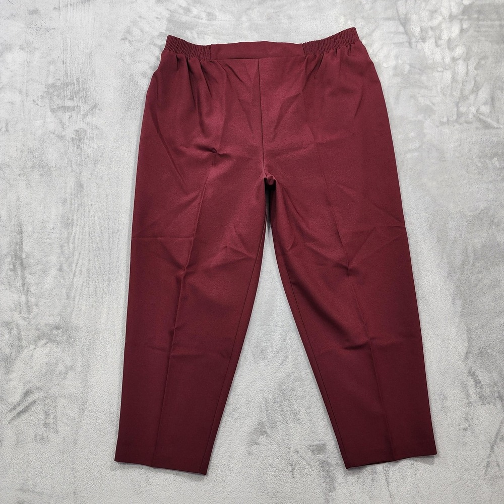 Vintage Sears Just For Women Pants Womens 24WP PETITE Red Pull On Dress Twill
